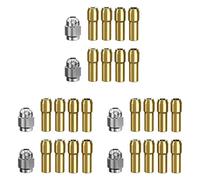 Mcnhbdgg 30Pcs Brass Collet for,Replacement 4485 Quick Change Rotary Drill Nut Tool Set 0.8/1.2/1.5/1.8/2.0/2.4/3.0/3.2mm
