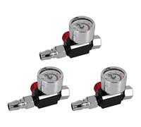 Mcnhbdgg 3Pc 1/4 Inch Mini Air Regulator Valve Tool Small Tail Pressure Gauge 48 x 60mm with Nozzle for Tool