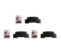 Mcnhbdgg 3X HH52P DC 24V Coil DPDT 8 Pins Electromagnetic Power Relay with DYF08A Base, Black+ Clear Blue