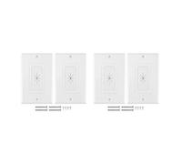 Mcnhbdgg 4 Pack Flexible Rubber Wall Grommet Insert with Decorator Wall Plate, 1-Gang Pass Through Plate for Low-Voltage Cables