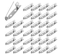Mcnhbdgg 400 Pcs Brooch Pins,Secure Brooch Pin,Secure Back Clasp with Back Bar Fastener,Silver Bar Pins,Silver Badge Pin Backs