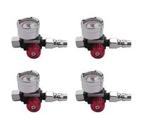 Mcnhbdgg 4Pc 1/4 Inch Mini Air Regulator Valve Tool Small Tail Pressure Gauge 48 X 60mm with Nozzle for Tool