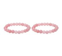 Mcnhbdgg 4Pcs Natural Stone Elastic Bracelet 8mm Round Bead Bracelet Couple and Simple Jewelry