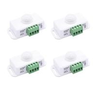 Mcnhbdgg 4X DC 12V 24V PIR Motion Sensor Function Controller LED Switch Body Infrared Switch Motion Timer White for LED Strips