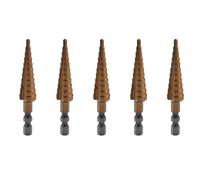 Mcnhbdgg 5pcs 1/4 Inch Hex Shank HSS High Speed Steel Titanium Coated Step Drill Bit 3-13mm