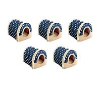 Mcnhbdgg 5X Soft Warm Star Pattern 2 in 1 Pet Nest Non-Slip Dog Cat Bed Foldable Winter Soft Cozy Sleeping Bag Mat Pad Cushions