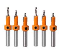 Mcnhbdgg 6 Pcs Countersink Drill Bit Set Wood Hole Drill Bit Timber Wood Working Drill Bits with Hex Key for Wood Screw Cutter