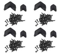 Mcnhbdgg 80 Pcs Black L Brackets 90 Degree Angle Joint Bracket Fastener for Wood Chair Bookshelf Board (40Pcs-40mm/40Pcs-20mm)