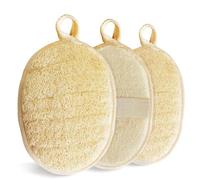 Mcnhbdgg Eco-Friendly for Women and Men 3 Pack Loofah Sponge, Natural Body Scrubber Shower Luffa Sponge