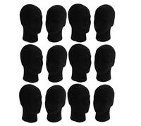 Mcnhbdgg Polystyrene Black Foam Men Model Mannequin Head Dummy Stand Shop Display Hat, 12 X BLACK