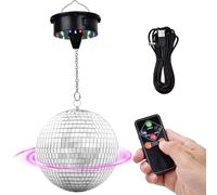 Mcnhbdgg Rotating 6" Disco Ball with Motor, Adjustable Speed of 6-12 RPM for DJ Band Weddings Parties Birthday Christmas