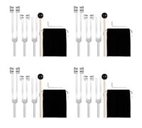 Mcnhbdgg Tuning Fork Set (128Hz, 256Hz, 512Hz) of 12 Pack,Tuning Forks with Reflex Hammer for Sound Healing Sound Vibration Tools