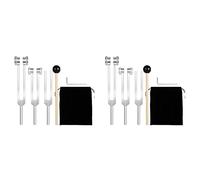 Mcnhbdgg Tuning Fork Set (128Hz, 256Hz, 512Hz) of 6 Pack,Tuning Forks with Reflex Hammer for Sound Healing Sound Vibration Tools