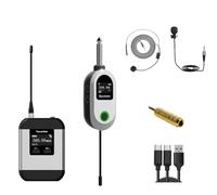 Mcnhbdgg UHF Wireless Microphone System Dual Head Wearable and Lavalier Microphone for Events, Speeches & Recording A