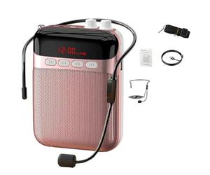 Mcnhbdgg Wireless Portable Voice Amplifier for Teachers Adjustable Strap for Singers for Teaching Trainers Long Battery Life Rose Gold