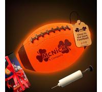 MCNICK & COMPANY Rechargeable Glow-in-The-Dark Football - LED Light-Up Soccer Ball for Night Play, Rechargeable Battery, Waterproof Design, Ideal for Outdoor Sports & Fun