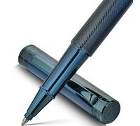 MCNTEIK Luxury Rollerball Pen with Mesh Texture, Schmidt Black Ink Refill, Executive Gift Set for Men & Women, Business Signature Pen, Executive, Office, Nice Fancy Designer Pens, Blue