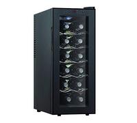 MCNUSS 12 Bottle Wine Cooler Mini Bar Refrigerator 11-18°C Adjustable Temperature Touch Control Led Lights Sleek Stylish Suitable for Home Bar Party Black,12 Bottles