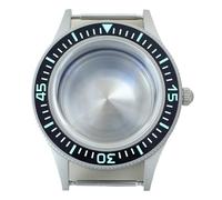 MCNVNEFSAW 40mm Case Rubber Watchbands Sapphire Fit For Seiko NH35 NH36 NH34 NH38 Movement Watch Blasting Sand Retro Process Accessories watch case(Style 2)