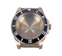 MCNVNEFSAW 40mm Fashion RoseGold Watch Case Sapphire Glass Ceramic Bezel Fit For Seiko NH35 NH36 NH34 4R36 2824 8215 Movements watch case(Solid Bottom Cover 5,ETA2824 PT5000)