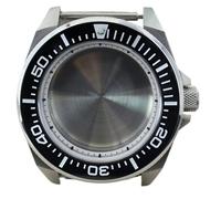 MCNVNEFSAW 43.8mm Case 316LStainless Steel Watch Parts Strap Sapphire For NH35 NH36 NH34 Movement 28.5mm watch case(Silvery 1)