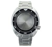MCNVNEFSAW 45mm NH35 Watch Accessories Bracelet Sapphire Glass For NH36NH34 Movement watch case(Black Steel Chapter1)