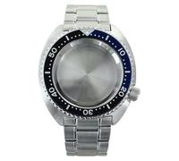 MCNVNEFSAW 45mm NH35 Watch Accessories Bracelet Sapphire Glass For NH36NH34 Movement watch case(Steel Chapter Ring 3)