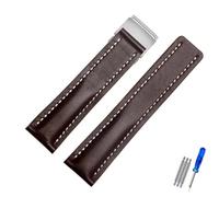 MCNVNEFSAW Fit for Breitling Strap Italy Genuine Leather watch band Premier B01 Colt Chronograph Avenger AVIATOR 8 316L buckle Logo 22 24mm Clasp(Coffee,24mmNO Buckle)