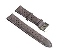 MCNVNEFSAW Genuine Leather Watchstrap Brown Porous Breathable Watch Band 18mm 20mm 22mm 24mm Handmade Stitching for Watch Wist Bracelets watch band(Silver,22mm)