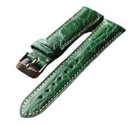 MCNVNEFSAW Handmade Crocodile Green 20MM 22MM Genuine Leather Strap, S/M Size Vintage Genuine Leather Strap with Garden Pattern Br watch band(Rose Gold,20mm)