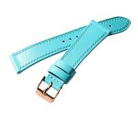 MCNVNEFSAW Handmade Light Blue Head Layer Cowhide Leather Watchband 18MM 19MM 20MM 21MM 22MM Vintage Soft Ultra-Thin Leather Strap watch band(B rose gold,21mm)