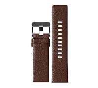 MCNVNEFSAW Leather Watchband Fit For Diesel DZ7256 DZ4344 DZ1657 DZ12 Watch Band Litchi Grain 22 24 26 27 28 30 32 34mm Strap Bracelet watch band(Brown black clasp,34mm)