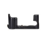 MCNVNEFSAW PU Digital Camera Bust Leather Case Half Case Bottom Case With Hand Strap Fit For Fuji XA7/XA20/XA10/XA5/XA3 camera bag(Black)