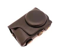 MCNVNEFSAW PU Leather Camera Bag Digital Camera Bag Black White Brown Coffee Protective Cover Fit For GALAXY EK-GC100 GC100 GC110 GC200 EK-GC-200 Fit For Samsung camera bag(B)