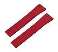 MCNVNEFSAW Rubber Watch Strap 16mm 18mm 19mm 20mm 21mm 22mm FKM CTS Watchband Quick Release Butterfly Silver Buckle Cut-To-Size Clasp(Red No Buckle,18mmx16mm)