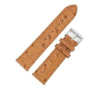 MCNVNEFSAW Vintage Genuine Leather Watchband 18mm 20mm 22mm Ostrich Pattern Black Watch Strap Belt for Men Watch Accessories watch band(Tan,22mm)