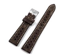 MCNVNEFSAW Vintage Handmade First Layer Cowhide Leather Watchband 18 19 20 21 22MM Leather Watch Strap Men Women Breathable Bracelet watch band(Dark coffee,20mm)