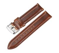 MCNVNEFSAW Watchbands 22mm Watch Band Leather Watch Strap Quick Release Spring Bar 20mm Watch Strap Fit For Samsung Galaxy Watch watch band(Brown-silver buckle,20mm)