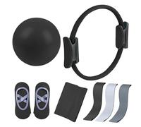 MCNZNJONV Pilates Fitness Equipment Set, Essential Home Pilates Set for Women, Yoga Set for Women, Shaping Pilates Ring, Ball, Long Resistance Band and Non-slip Socks