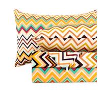 MCO 4Pieces Retro Neon Chevron Sheets Set, Breathable King Sheet Set with 16" Deep Pocket, Modern & Luxury, Brushed Microfiber Bedding Set(Retro Neon Chevron, King)