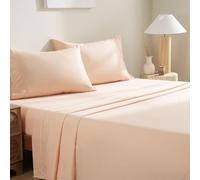 MCO Bedding Bedsheet Full Bed Sheets Double Set - Soft Bed Sheets - Cooling Breathable Bedding Set with 16'' Deep Pocket (4 Pieces, Full, Peach Pink)