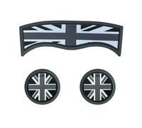 MCOAORN 3PCS Cup Coasters For Mini Cooper F60 Countryman - Union Jack UK Flag Design, Embedded Ornament Style Silicone Cup Holder Mats (Gray Union Jack)