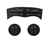 MCOAORN 3PCS Mini Cooper F60 Countryman Cup Coasters - Union Jack UK Flag Design, Embedded Ornament Style Silicone Cup Holder Mats（Black Union Jack）