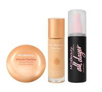 MCoBeauty All Dayer, Pressed Powder 1 Light & 3.5 Skin Filter Trio | Blurs, Evens & Locks In, Soft-Focus Skin-Like Base, Patented Cooling Mist, Dewy Long-Wear Glow, Vegan & Cruelty Free