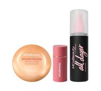 MCoBeauty All Dayer, Pressed Powder 1 Light & Baby Face Blush Set | Sets, Blurs & Adds a Flush, Rose & Sweet Almond, Jojoba & Coconut, Dewy Long-Wear Finish, Vegan & Cruelty Free