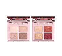 MCoBeauty Luxe Collection Eyeshadow Quad Duo - 2 Palette Set | Cheeky Chat & Dash at Dawn, 8 Pressed Shades, Matte & Shimmer, Mirror Compact, Vegan & Cruelty Free