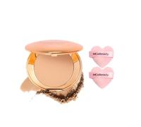 MCoBeauty Miracle Flawless Pressed Powder 2 Natural Medium & Puff Duo | Full size Pressed Powder 2 Natural Medium with a mini heart powder puff for setting makeup