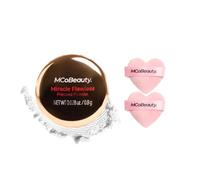 MCoBeauty Translucent Pressed Powder & Heart Powder Puff Travel Duo | Travel mini Pressed Powder Translucent with a mini heart powder puff for setting makeup anywhere