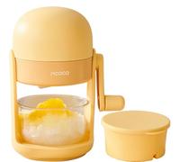 MCOCO Ice Shaver Ice Crusher with Shaving Bowl and Partitioned Mold Portable Shaved Ice Machine Snow cone Machine Yellow