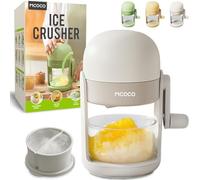 MCOCO Ice Shaver Ice Crusher with Shaving Bowl and Partitioned Mold Portable Shaved Ice Machine Snow Cone Machine White